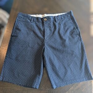 Old Navy Men's Dark Blue with White Dottie Patterned Shorts With 10"Inseam